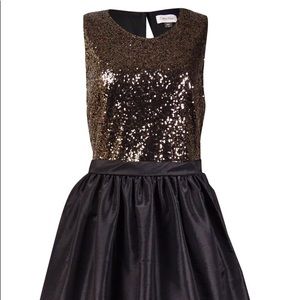 Calvin Klein Gold Sequin Taffeta Dress